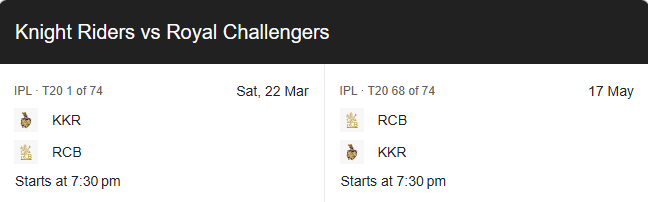 IPL 2025 (KKR vs RCB)